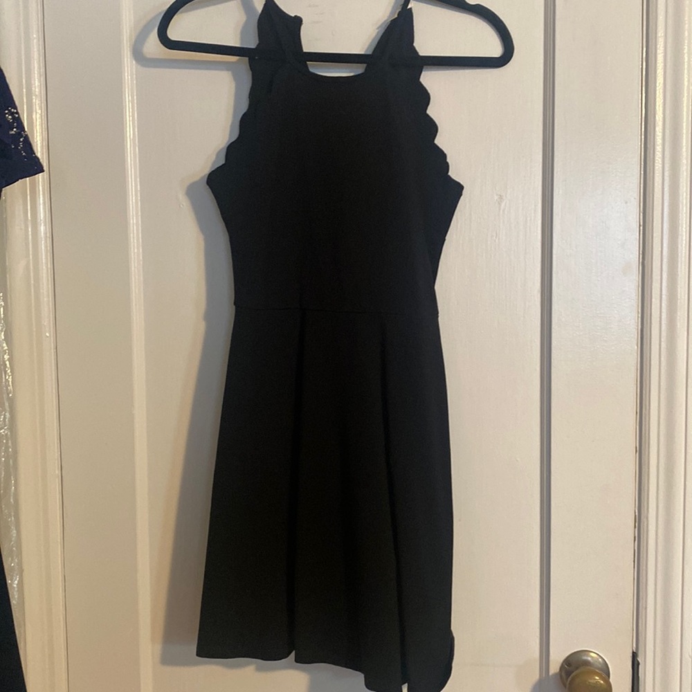 Black, tight, mini dress